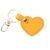 LLAVERO DE PIEL CORAZON AMARILLO